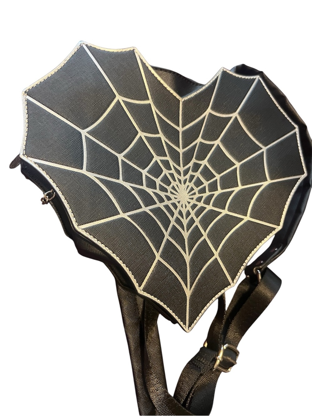 MAD Engine Black Heart Spiderweb Backpack with White Webbing - Picture 2 of 6